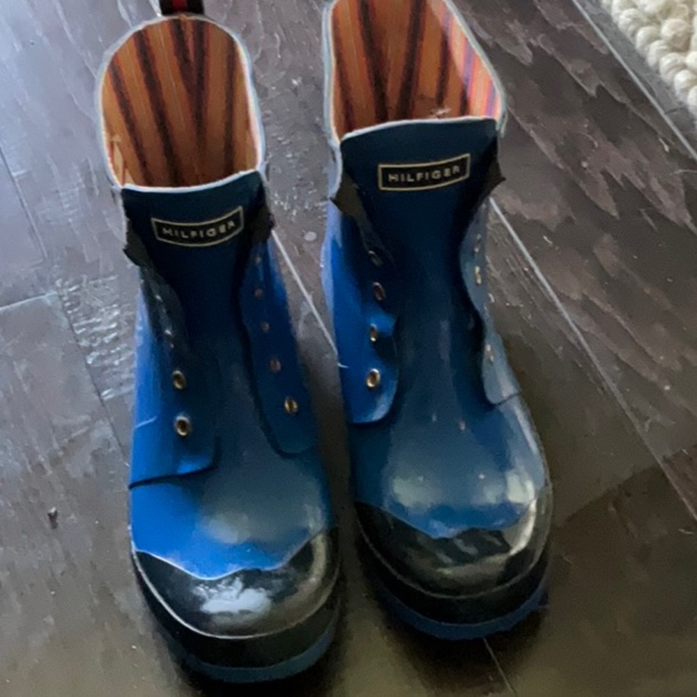 Tommy Hilfiger Blue and Black Rain & Snow Boots
